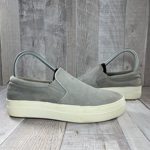 Steve Madden Women's Gills Platform Suede Leather Shoes Slip-On Gray Size 5.5 M - Picture 2 of 13